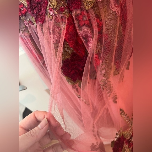 Marchesa Notte Rose Throw Embroideed Dress - Picture 9 of 16